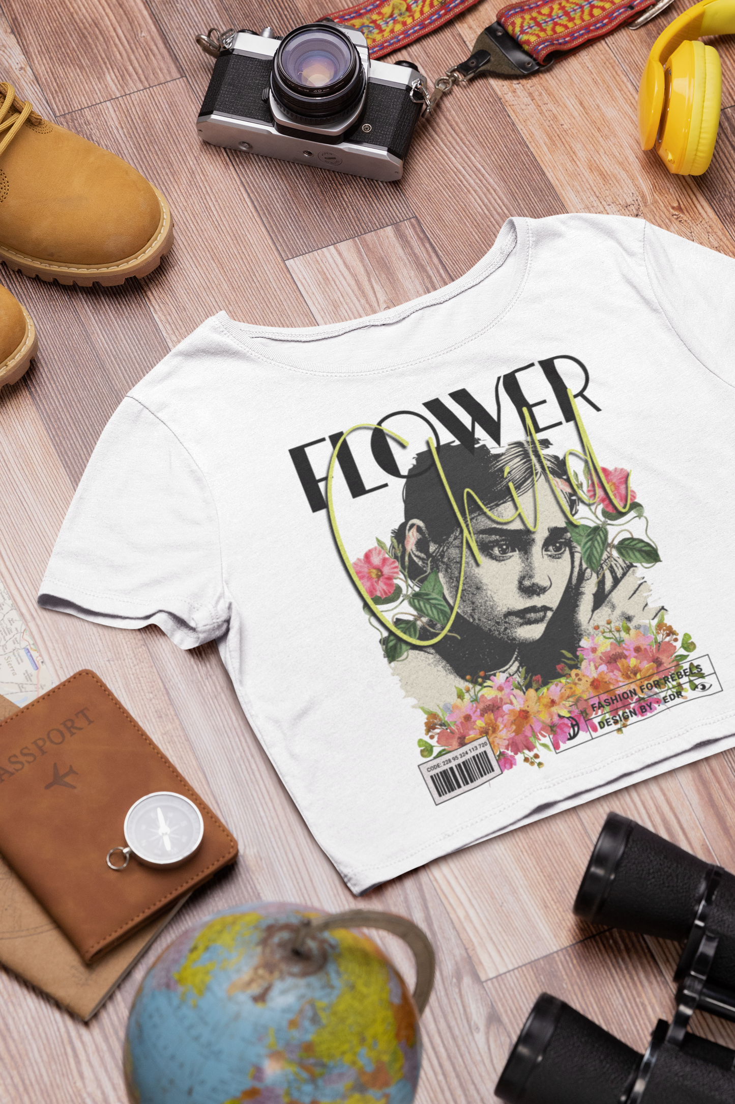 WOMENS FLOWER CHILD CROP TOP